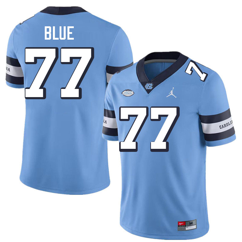 #77 Trey Blue North Carolina Tar Heels College Football Jersey Stitched-Retro Blue